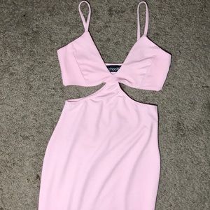 Pink midi cut out dress